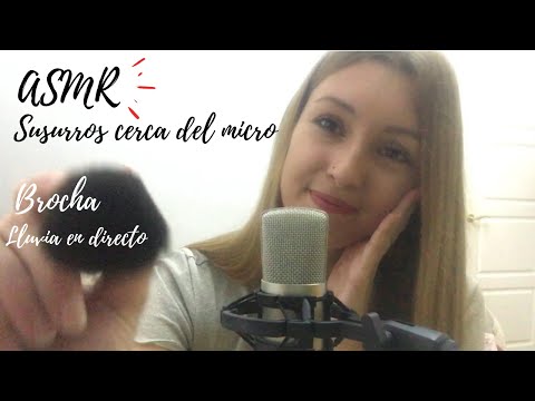 ASMR sonidos cosquillos para dormir (susurros, brochas, lluvia en directo)