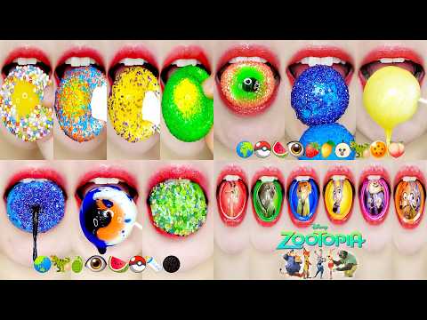 ASMR Colorful Ball Jelly 🌍👁️🥚 MUKBANG Compilation 알록달록 볼젤리 모음집 먹방 Eating Sounds