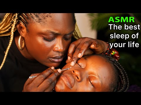 YOU CANT SLEEP ? Asmr✨Face nitpicking, scratching btw braids,Relaxing Ear cleaning &Soft whisper 