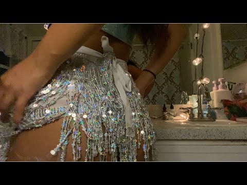 ASMR HOLOGRAPHIC RAVE SKIRT SCRUNCHING & SCRATCHING
