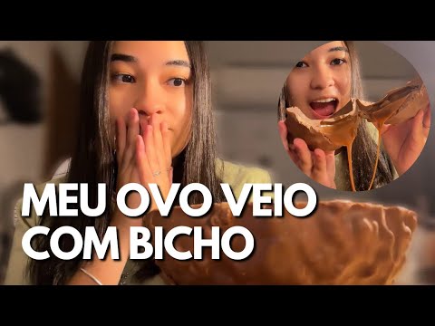 ASMR - VEIO UM BICHO NO MEU OVO DA PÁSCOA DA CACAU SHOW (Achava que era mentira, mas aconteceu!)