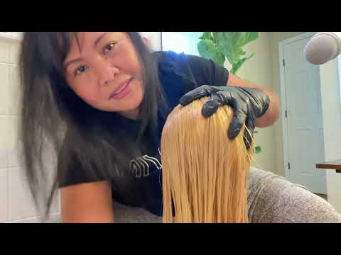 Unedited ASMR Video, Hair Shampoo - Hair Parting,Hair Brushing Head Massage Hair Play, Water Sound🤫