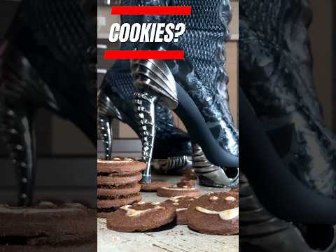 Iron Guardians vs. Cookies Army! Boots Crushing Food! Oddly Satisfying ASMR