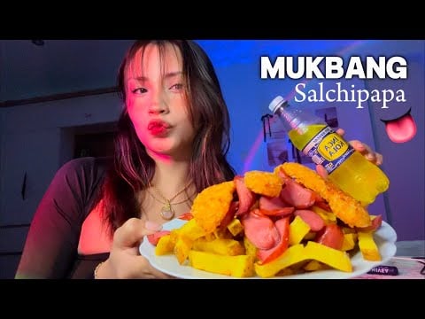 ASMR COMIENDO SALCHIPAPA 🤤❤️ MUKBANG Extremo 🍟