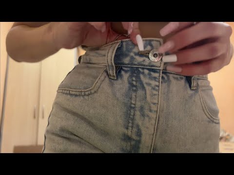 Asmr скретчинг по джинсам и триггеры на столе 🍊: ASMR fabric scratching 