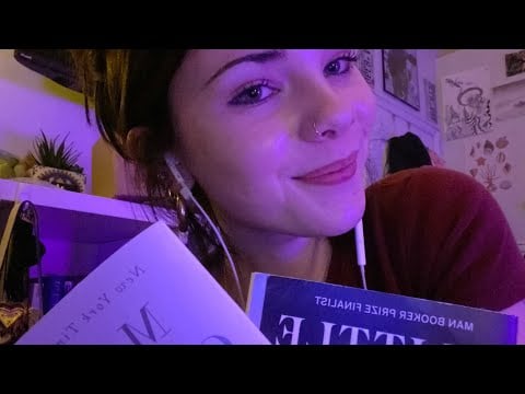 LOFI ASMR WHISPERED what am I reading, some of my fav reads, and books on my reading list 📚💤