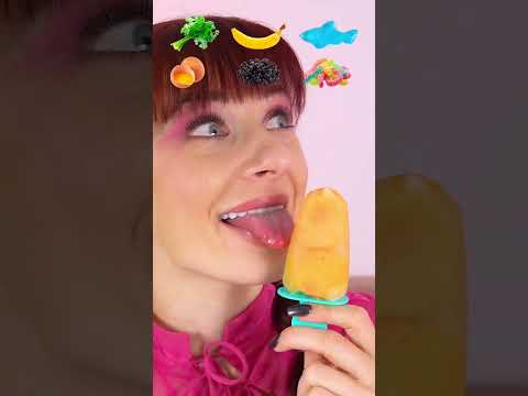 ASMR Frozen Gummy Candy, Green, Banana  #mukbang