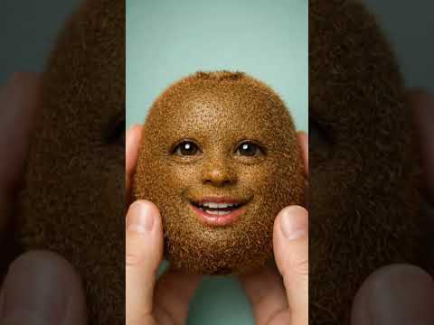 The Coconut Wants to Shave the Kiwi 🥥... #asmr #satisfying #relaxing