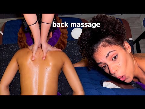 ASMR: Relaxing Back Shoulder Neck Massage with Ear Candling!