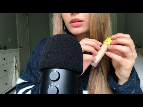 ASMR tapping on makeup, chatting, + applying some makeup on you💗