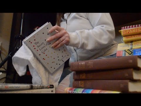 ASMR - Bookshelf Organizing - Softly Spoken