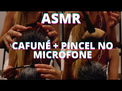 ASMR PINCEL NO MICROFONE  BRUSHING AND SCRATCHING MIC -  Bruna Harmel ASMR