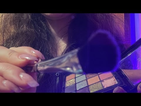 Lofi asmr on camera🎧older sister does your makeup for a date🎀gentle tapping & no talking 
