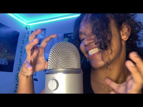 ASMR fast and aggressive mouth sounds, hand sounds, Inaudible whispers, fingers fluttering ⚡️