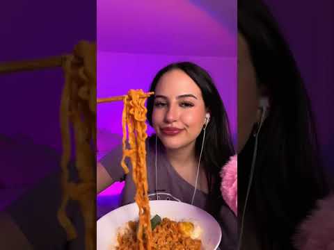 Buldak Ramn Mukbang 🍜🍜 #asmr #mukbang #buldakramen #asmreating #asmreatingsounds