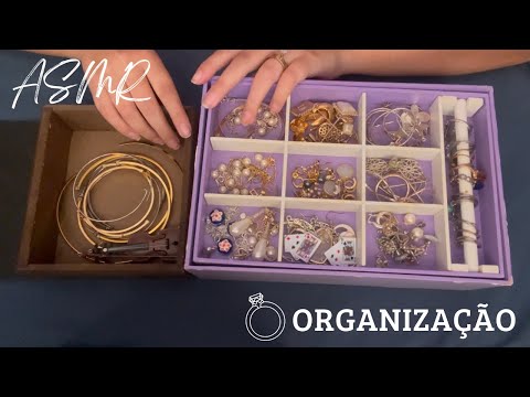 ASMR - ORGANIZANDO MEUS ACESSÓRIOS NO PORTA JÓIAS 💎