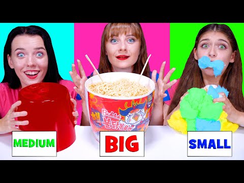 ASMR Eating Only Small, Medium, Big Food Challenge By LiLiBu