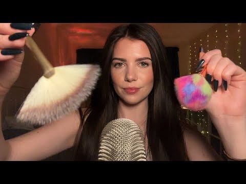 ASMR Makeup Brushes On Your Face (Brushing You To Sleep)