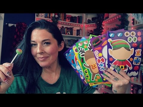 ASMR- Holiday Sticker Pages 🎄⛄️(Long Nail Tapping & Sticky Sounds)