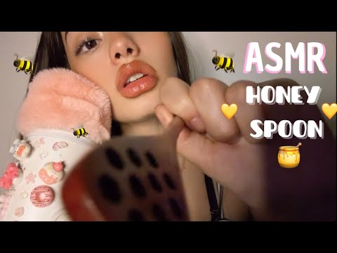 ASMR | Honey spoons (cucharita de miel, mouth sounds) no talking 🍯