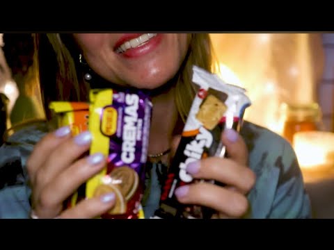 ASMR Cozy Late Night Tea & Treats 🍪 Hair Brushing & Sleepy Care