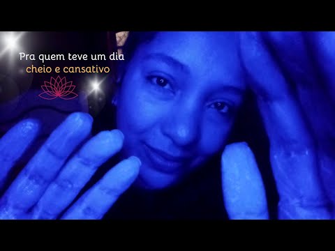ASMR combo do descanso físico e mental (massagem no rosto, escova lenta no cabelo, massagem nos pés)