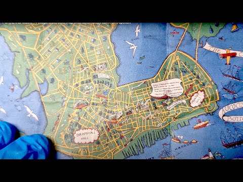 PORTLAND Maine  - Vintage illustrated map with landmarks | ASMR soft spoken map analysis