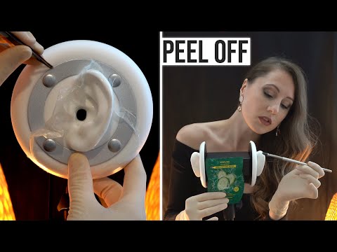 ASMR Ear Play Whispering Ear to Ear – (Peel Off Mask Sounds, Ear Cleaning, Tweezers in Latex Gloves)