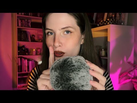 ASMR Shushing You To Sleep 🤫 (fluffy mic, face touching)