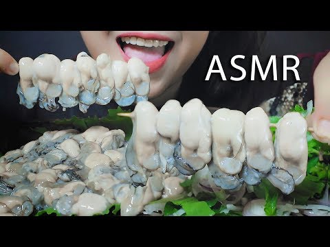 ASMR MUKBANG RAW MILK OYSTER SALAD PLATTER SOFT CRUNCHY EATING SOUND | LINH-ASMR 먹방