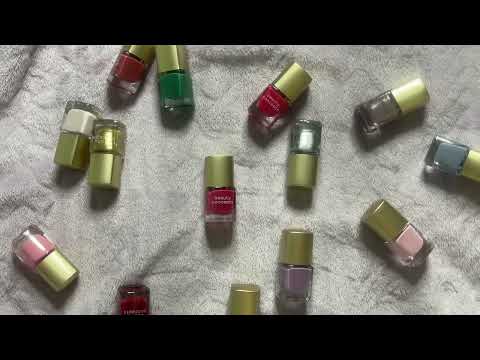 ASMR Opening Nail Polish Lids no talking and Nail Polish Sounds