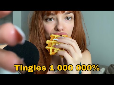 Asmr - squishy waffle eating sounds | fake waffle | mukbang