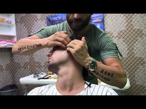 ASMR TURKISH BARBER MASSAGE=ear burn=NECK CRACK=skin care==head,back,arm,face,ear,wire,sleep,massage