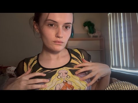 ASMR FABRIC SCRATCHING + MOUTH SOUNDS (fishnets, beads, sequins)