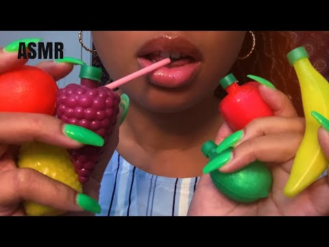 ASMR | Candy 🍬 Spoolie Nibbling 🍌🍇🍓🍍Mouth Sounds *Giveaway*