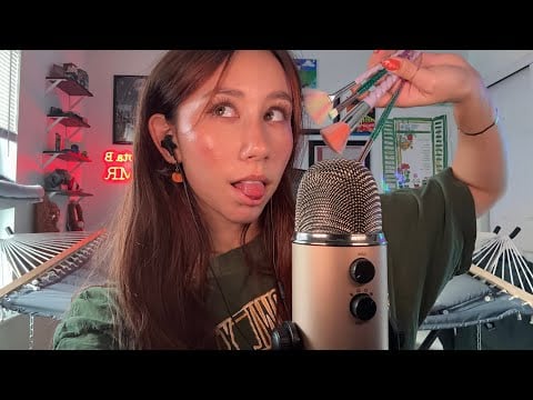 ASMR | Mic Brushing and Mouth Sounds (Fast and Semi Aggressive)