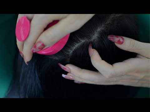 ASMR Scalp Scratching, Scalp Massage, Hair Parting For Rest And Sleep ( Asmr No Talking )