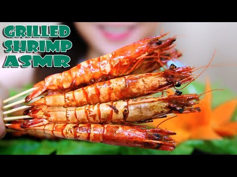 ASMR Grilled shrimp (SAVAGE Extreme crunchy) Eating sound | LINH-ASMR