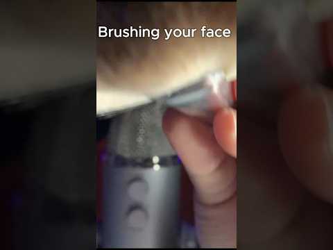 Brushing your face #asmr #visualtingle #relaxing #triggersforsleep #asmrfacebrushing #facebrushing