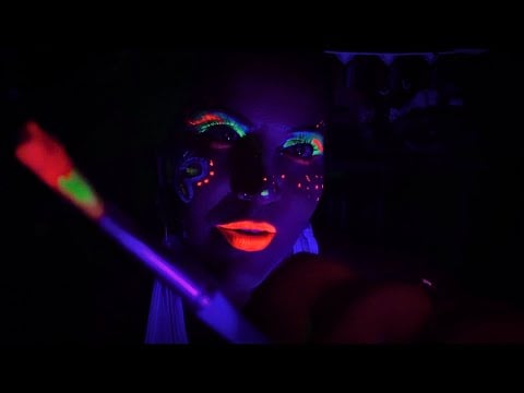 ASMR - Cozy whispered neon makeup application 