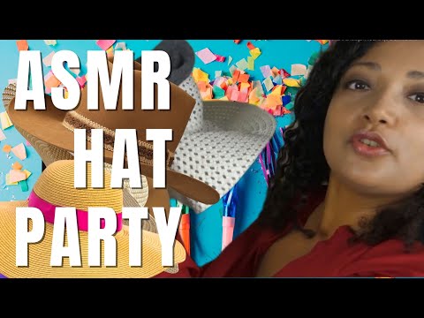 ASMR Hat fitting party ! Fabric, hair triggers, scalp massage, super close up to sleep