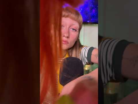 ASMR hair care and cut. Soft brushing