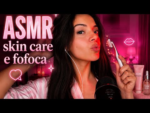 ASMR SE ARRUME COMIGO PARA DORMIR (skin care, tapping, mouth sounds)
