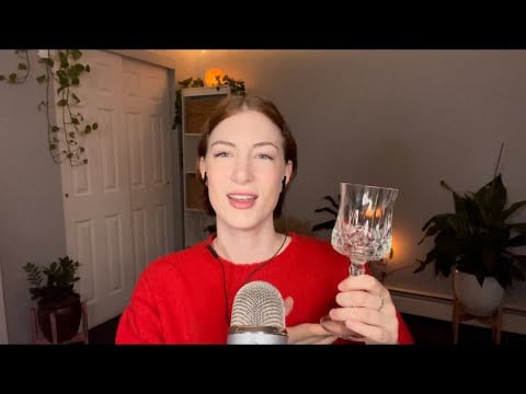 Asmr gentle soothing whispering & real crystal wine glass