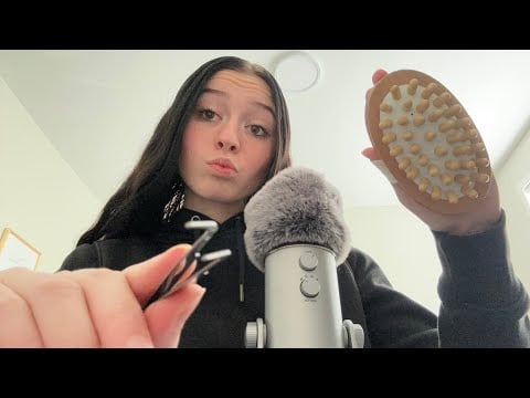 ASMR~ Head Massage and Bug Plucking 🐞🐛 (Mouth Sounds) 