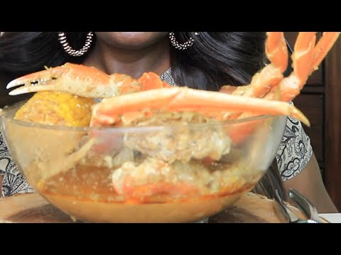 ASMR Garlic Hot Spicy Cajun Crab Boil Eating Sounds