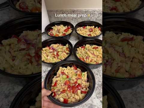 ASMR lunch meal prep - chickpea pasta 🥒🫑🍅 #asmrfood #asmrsounds