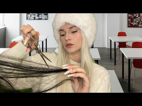 ASMR Eastern European Exchange Student Cuts Your Hair in Class (Accent Roleplay)