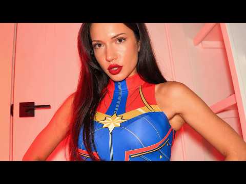 ASMR Super girl rescues you and cleans your wounds...