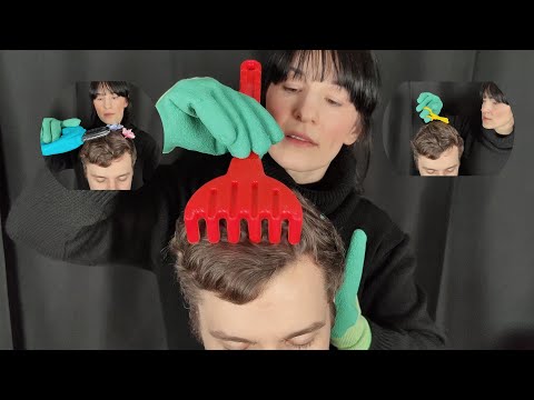 ASMR Gardening On His Head *German Whispering*